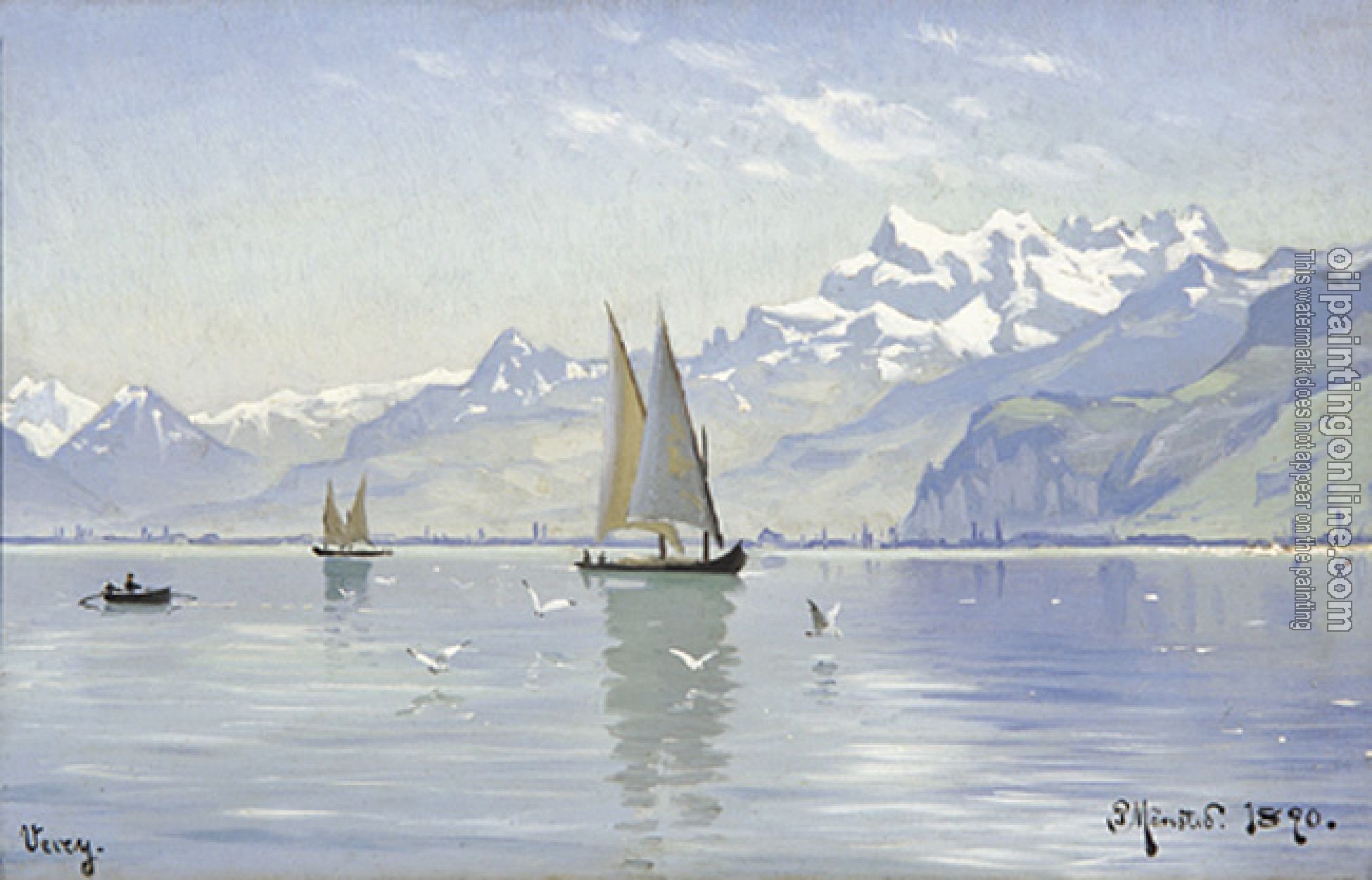 Monsted, Peder Mork - View of Lake Vevey